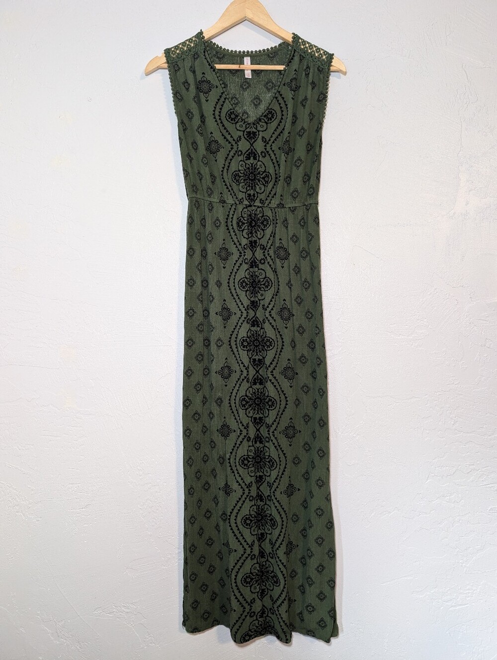 Green Boho Goblincore Forest Fairy Flowy Maxi Dress Hippie Festival Concert Fall